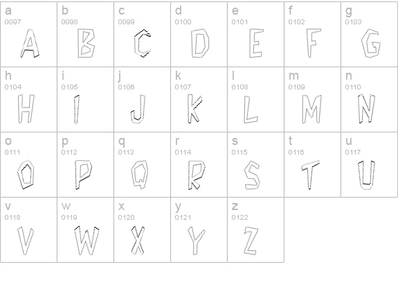 Tappys lowercase a-z preview