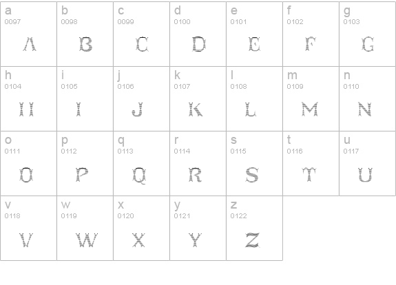 Taqueria Black Fill Lines lowercase a-z preview