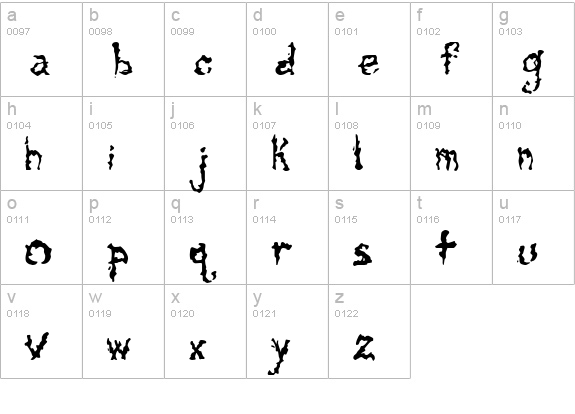 Tar Pits lowercase a-z preview