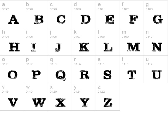 Tarantino lowercase a-z preview