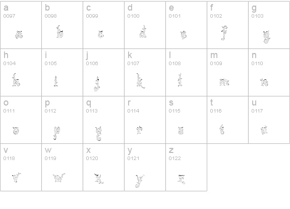 Tarzana lowercase a-z preview