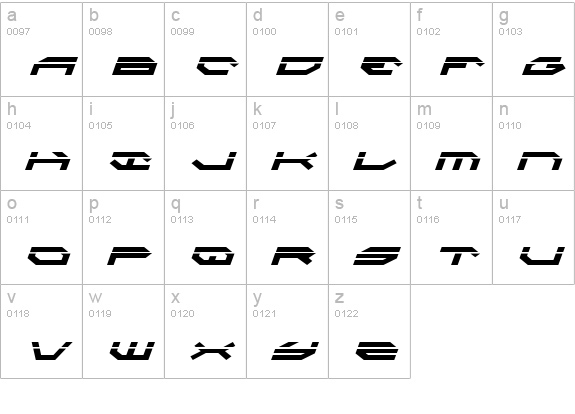 Taskforce Laser Italic lowercase a-z preview