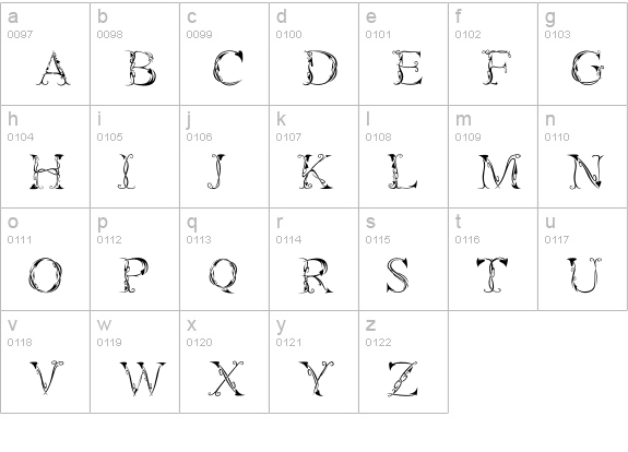 Tatoo lowercase a-z preview
