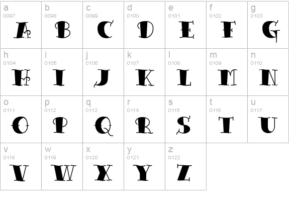 TattooLetteringBlack lowercase a-z preview