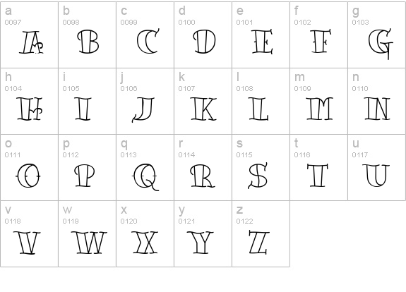 TattooLetteringOpen lowercase a-z preview