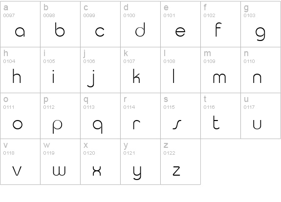 TaurusLight Normal lowercase a-z preview