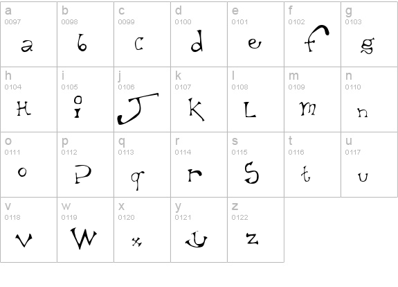 Taxidermist II lowercase a-z preview
