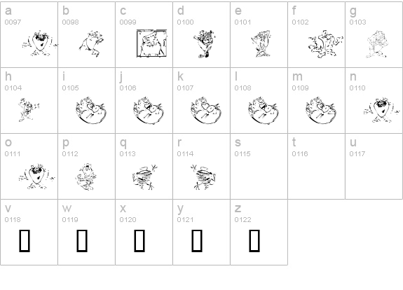 TazTheDevil lowercase a-z preview