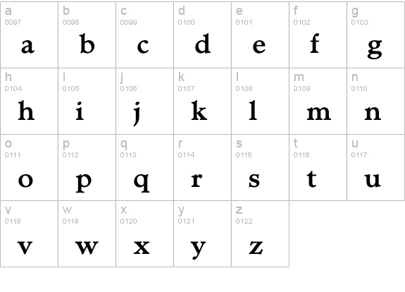 TCAdministerBold lowercase a-z preview