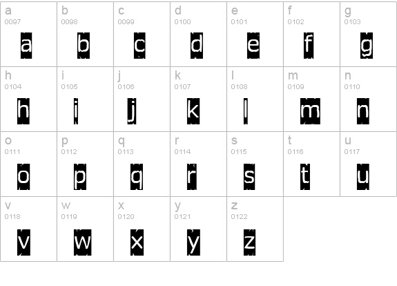Tearoff lowercase a-z preview