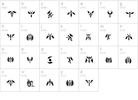 Tech Angels lowercase a-z preview
