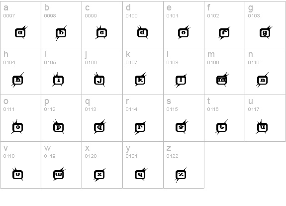 Technicolor lowercase a-z preview