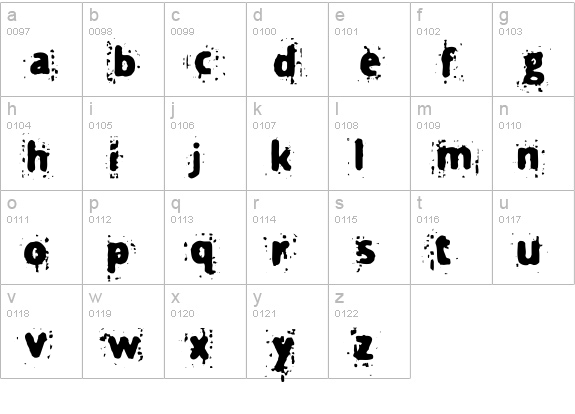 Technine lowercase a-z preview
