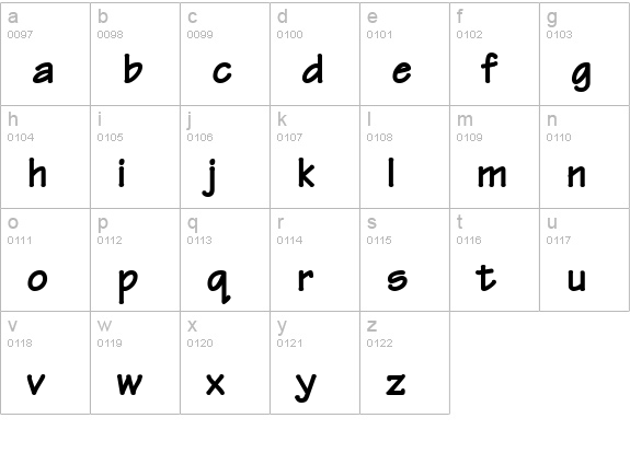 Techno Heavy Bold lowercase a-z preview