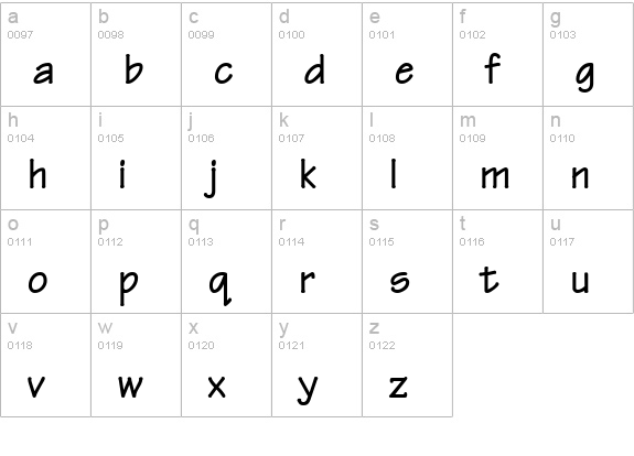Techno Heavy Normal lowercase a-z preview