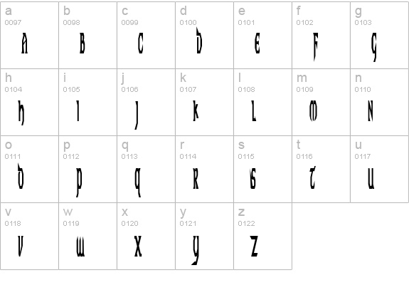 Techno Longer lowercase a-z preview
