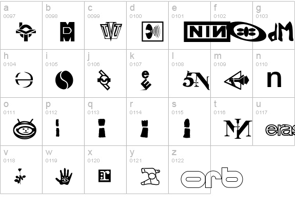 TechnoBats lowercase a-z preview