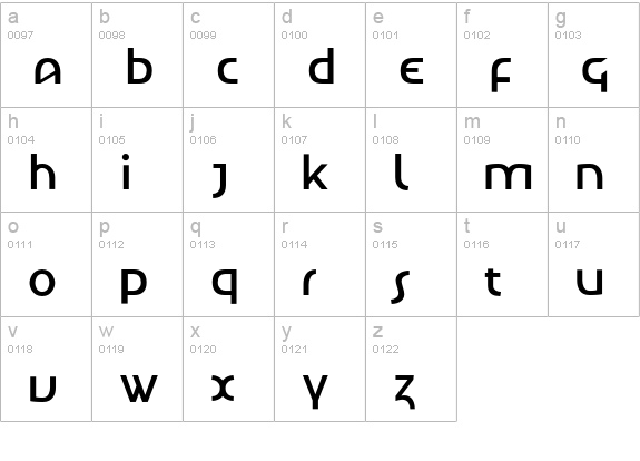 TechnoBold lowercase a-z preview