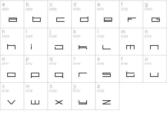 technoid one lowercase a-z preview