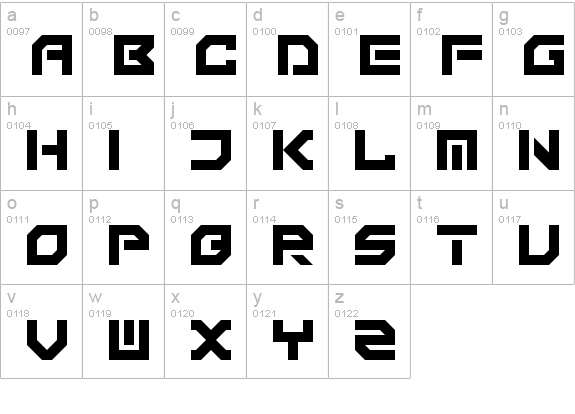 Technomicon
 lowercase a-z preview