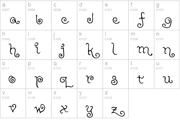 Teenage Girl 2 lowercase a-z preview