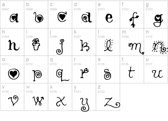 Teenage Girl 3 lowercase a-z preview