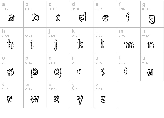 Teenick  lowercase a-z preview