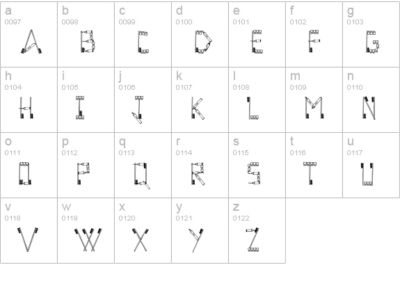 Teethee lowercase a-z preview