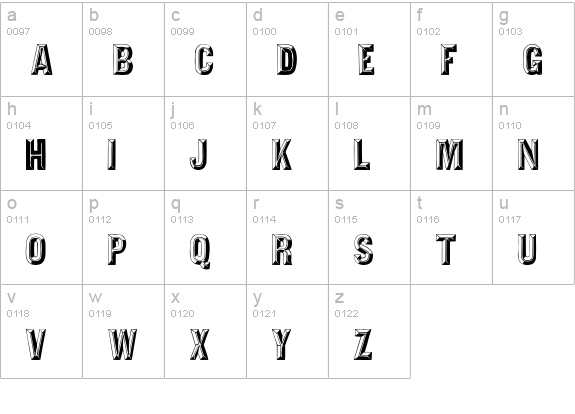 TejaratchiCaps lowercase a-z preview