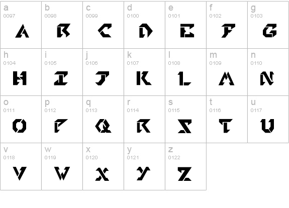TekHead PD lowercase a-z preview