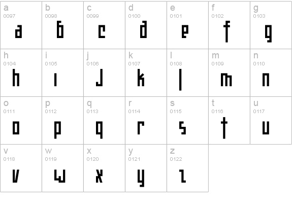 Teknobe lowercase a-z preview