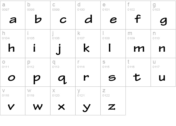 Tekton Pro Bold Extended lowercase a-z preview