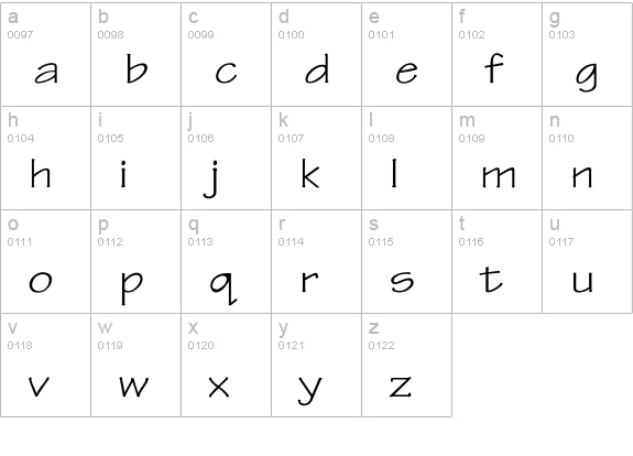Tekton Wd lowercase a-z preview