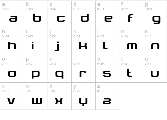 Tektrron Regular lowercase a-z preview