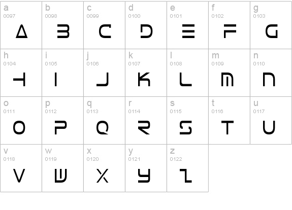 Tele-Marines Condensed lowercase a-z preview