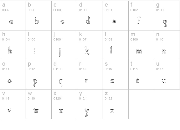TelepathOpen lowercase a-z preview