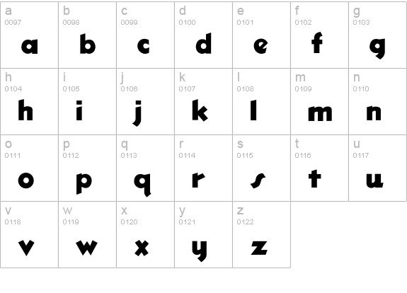Telestomp lowercase a-z preview