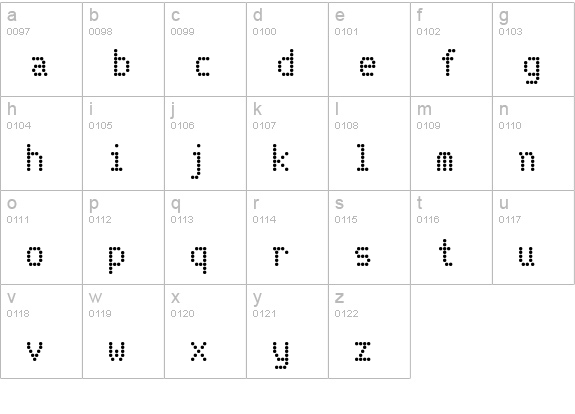 Telidon Bold lowercase a-z preview