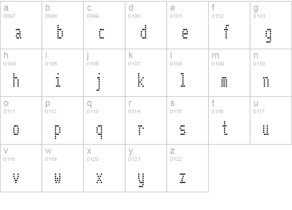 Telidon Cd lowercase a-z preview