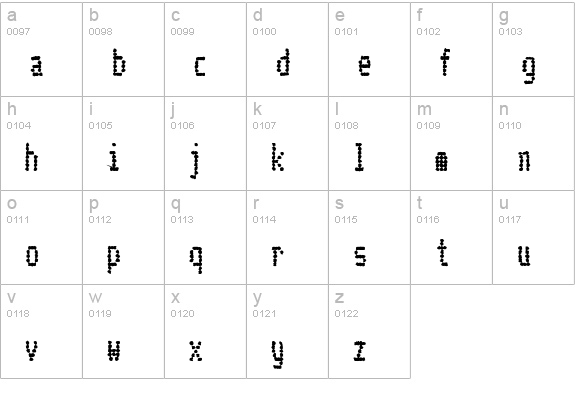 Telidon Ink Cd Bold lowercase a-z preview