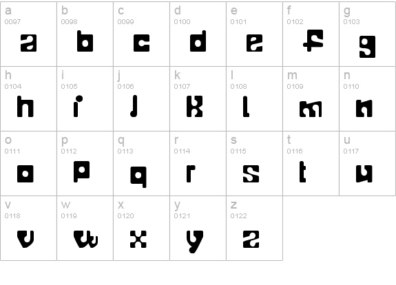 TELOPONE lowercase a-z preview