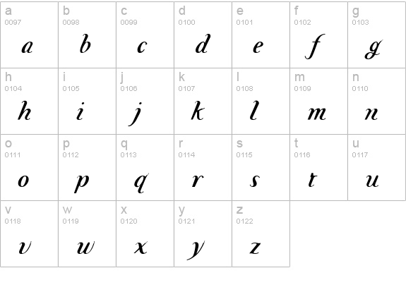 TemaCantanteBoldItalic lowercase a-z preview