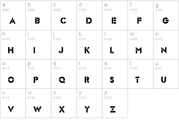 Templett Normal lowercase a-z preview