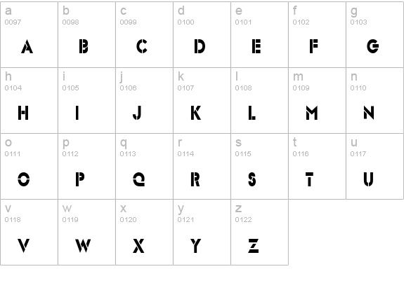 Templett S Condensed Normal lowercase a-z preview