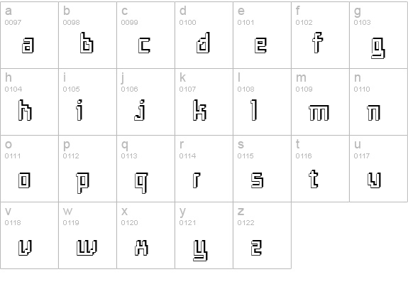 Templo Sombra lowercase a-z preview
