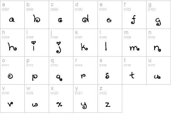 Tenbitesch lowercase a-z preview