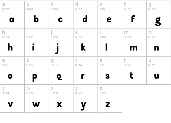 TenkoGemeinheit lowercase a-z preview