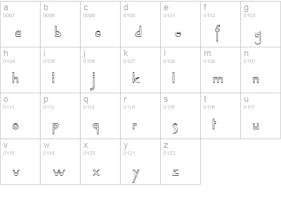 TentakelOpen lowercase a-z preview
