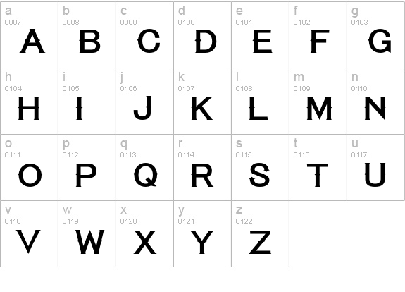 Tequila Sunrise Regular lowercase a-z preview