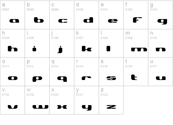 Terminal-Regular lowercase a-z preview
